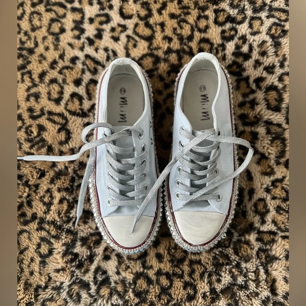 Mi.iiM Silver-Studded Women's Sneakers